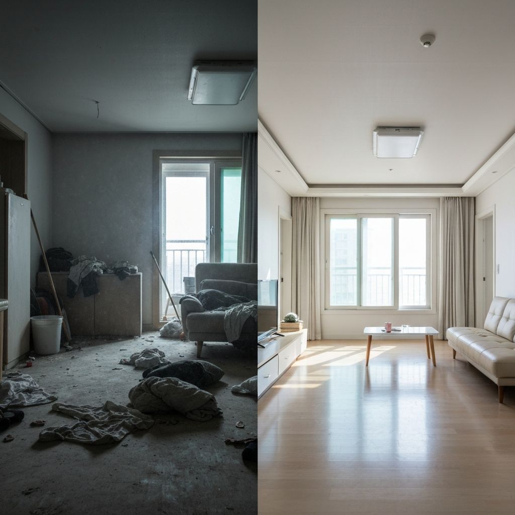 청소 전후 비교 사진